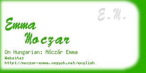 emma moczar business card